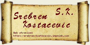 Srebren Kostačević vizit kartica